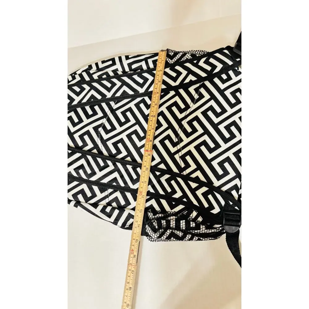 Awesome Retro Chevron black and white full size wide strap backpack weekend bag